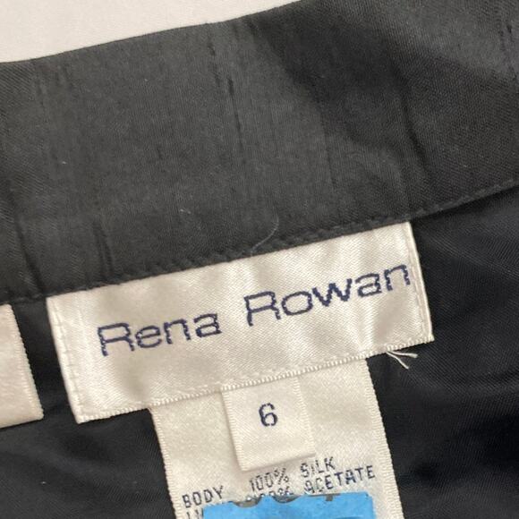 Rena Rowan for Saville Women's Size 6 Silk Skirt Black Lined Midi Length Pencil - Picture 7 of 10